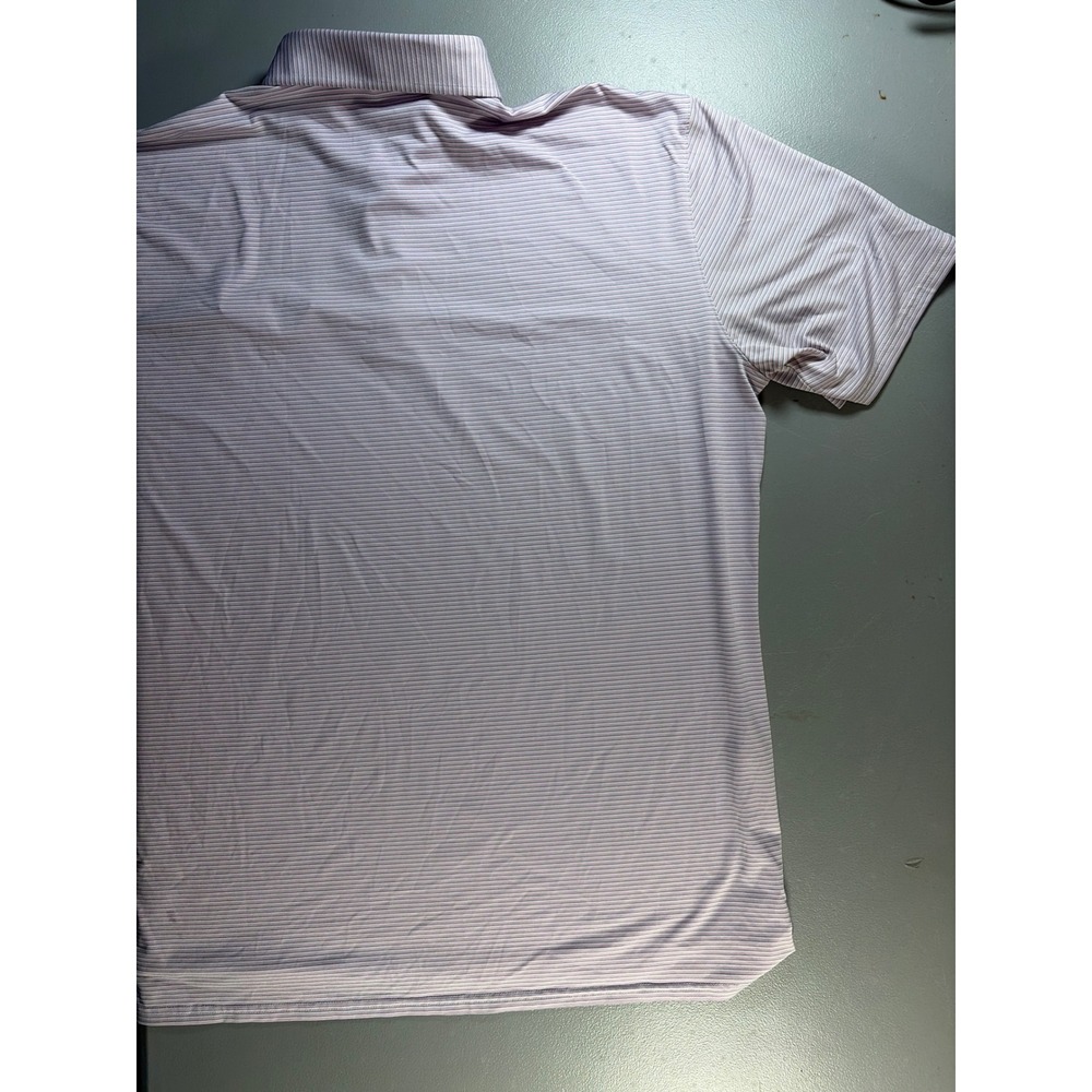 Holderness & Bourne Golf Polo Mens XL Pink Striped Tailored Fit Short Sleeve Shi - Picture 7 of 7